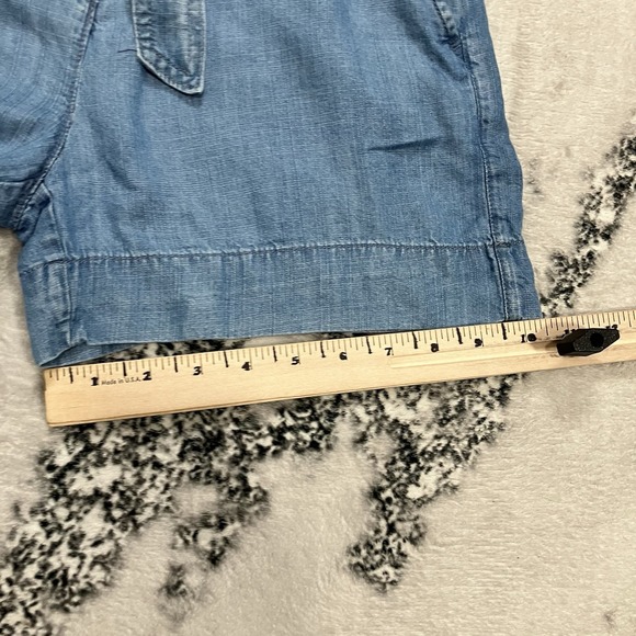 Elie Tahari Chambray Shorts Womens Size 4 Blue Tie Waist Lightweight Summer NWOT - Picture 6 of 12